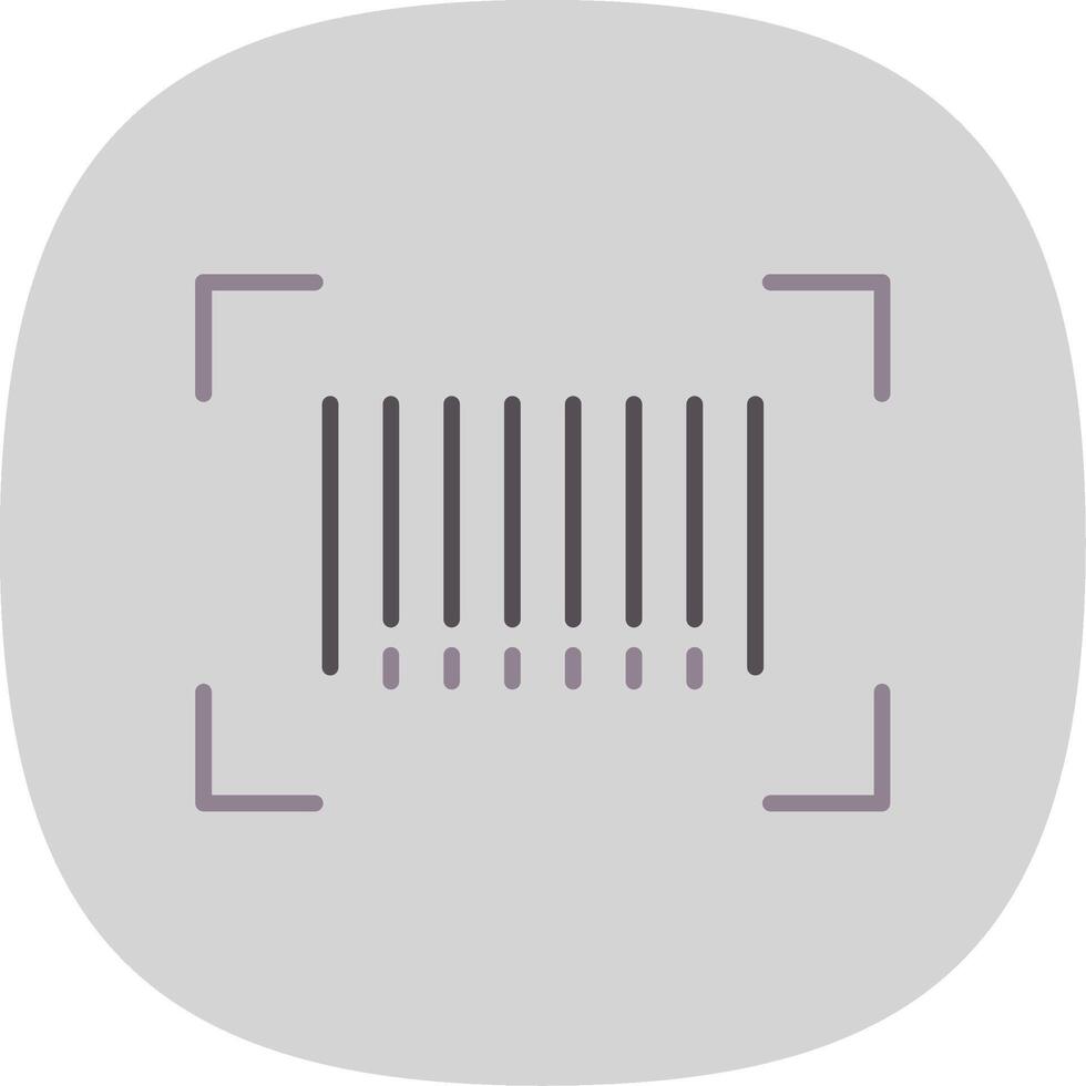 bar código plano curva icono diseño vector