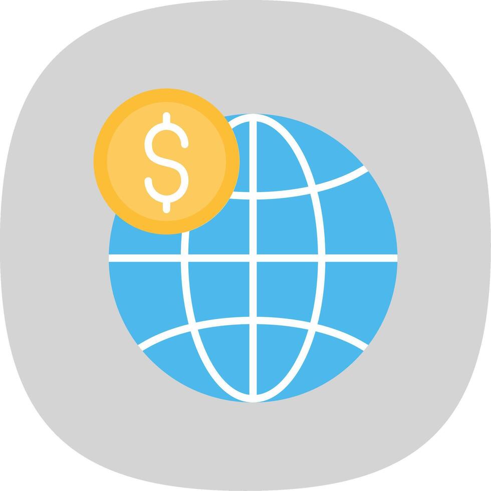 Global Business Flat Curve Icon Design vector