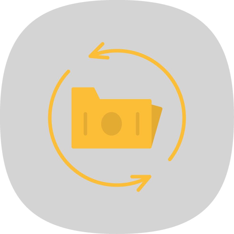 Data Backup Flat Curve Icon Design vector