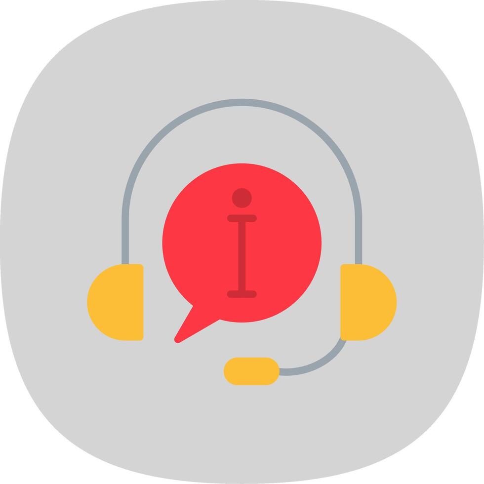 Customer Service Flat Curve Icon Design vector