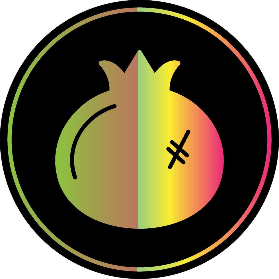 Pomegranate Glyph Due Color Icon Design vector