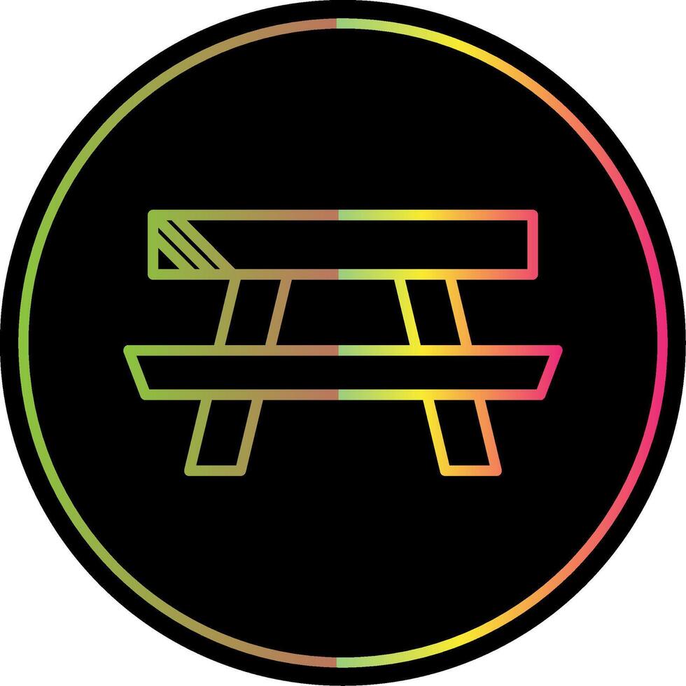 Picnic Table Line Gradient Due Color Icon Design vector