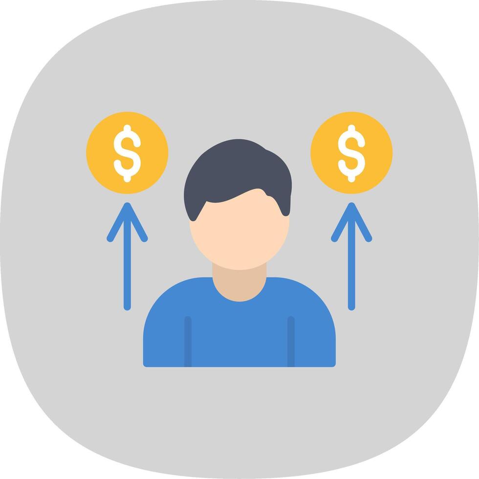 Business Man Flat Curve Icon Design vector