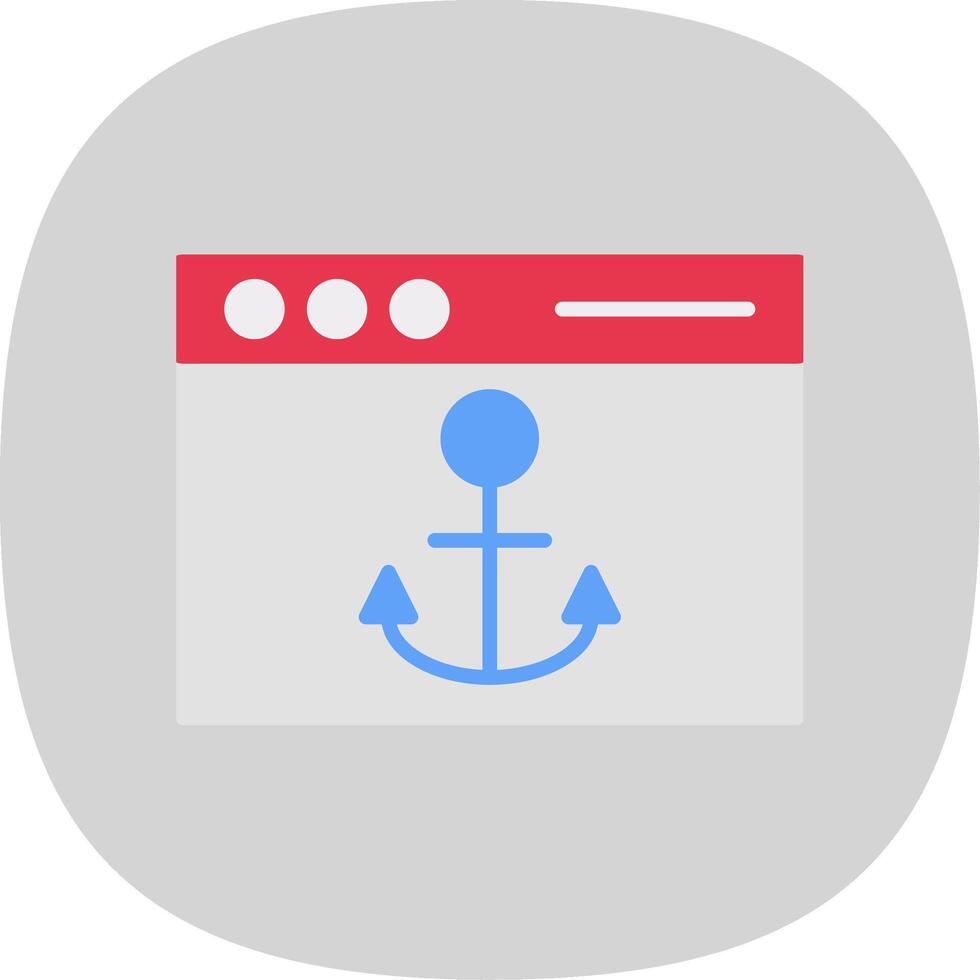 Anchor Text Flat Curve Icon Design vector