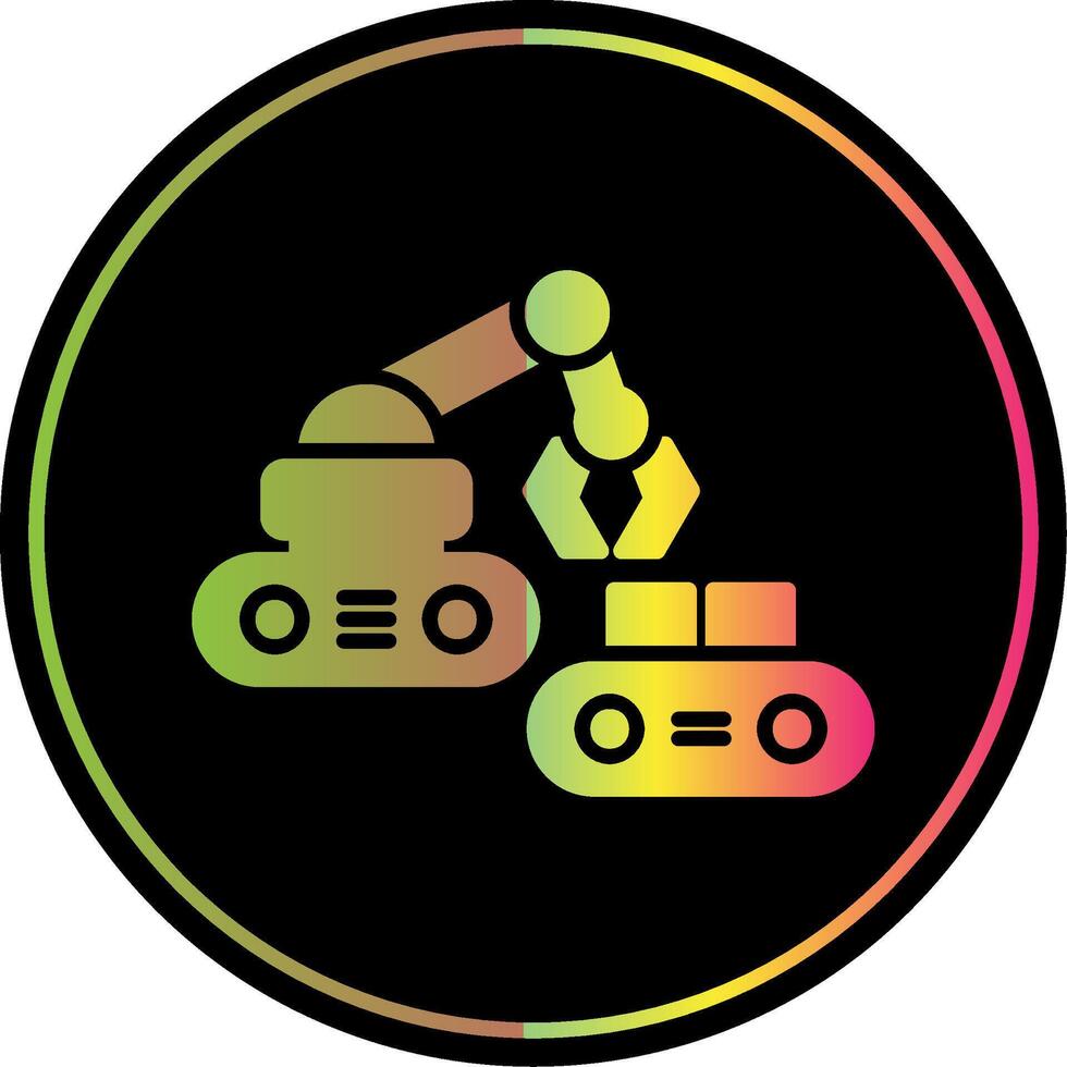 Robotic Produce Sorting Glyph Due Color Icon Design vector