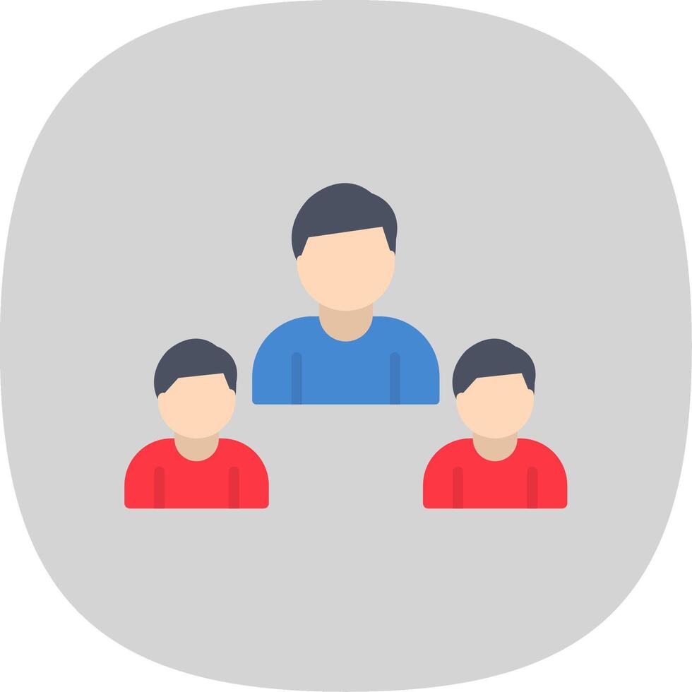 Busines Leader Flat Curve Icon Design vector