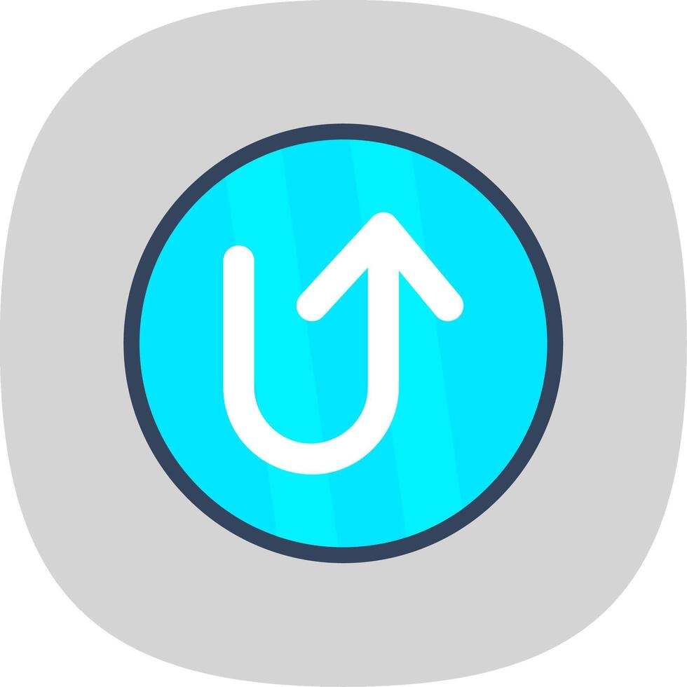 U Turn Flat Curve Icon Design vector