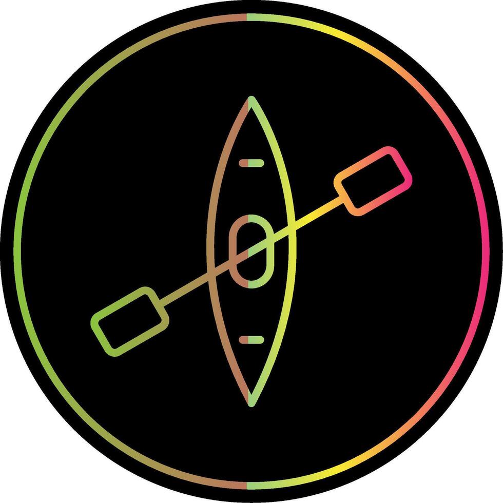 Canoe Line Gradient Due Color Icon Design vector