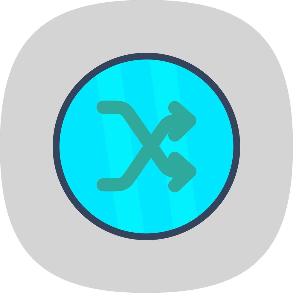 Shuffle Flat Curve Icon Design vector