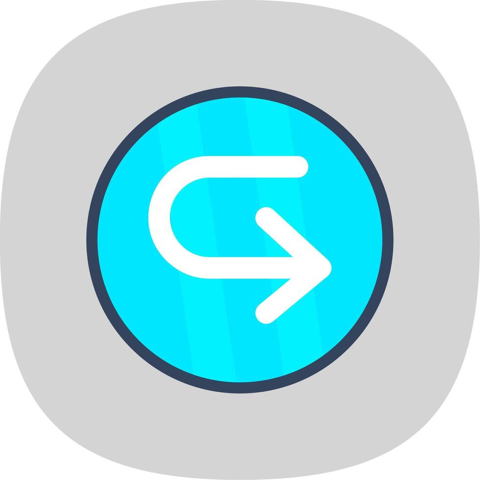 U Turn Flat Curve Icon Design vector