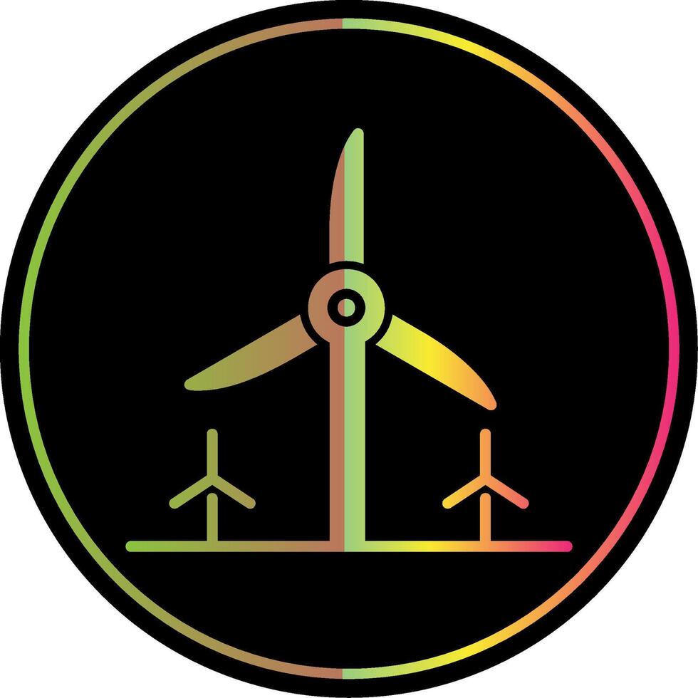 Turbine Energy Glyph Due Color Icon Design vector