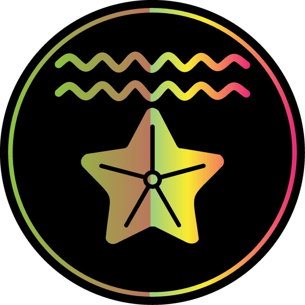 Starfish Glyph Due Color Icon Design vector