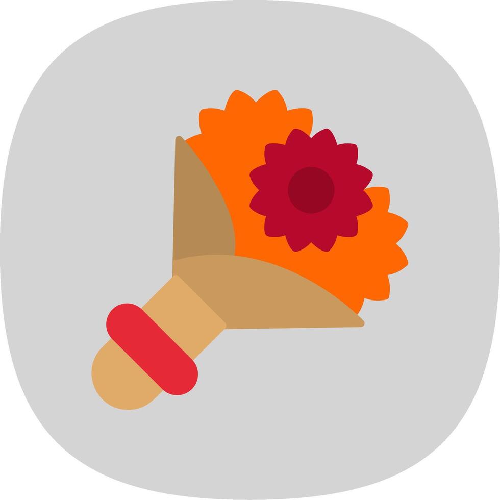 Flower Bouquet Flat Curve Icon Design vector