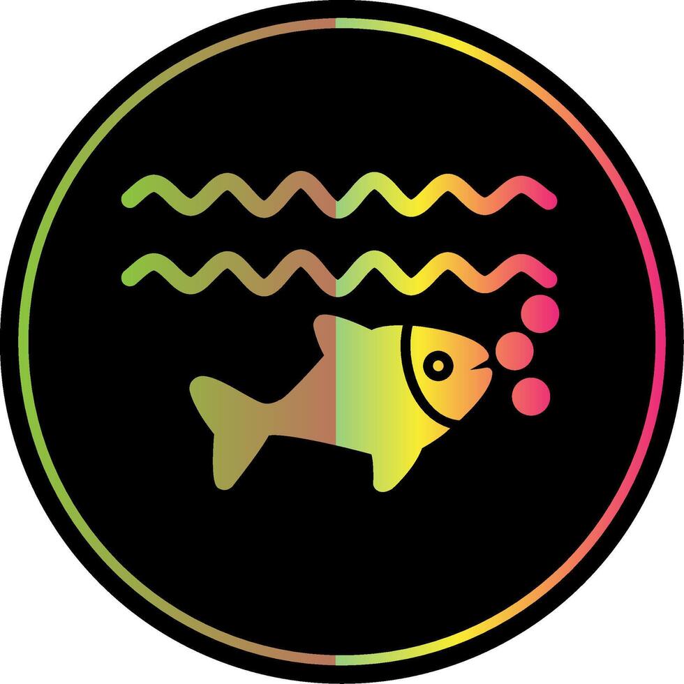 Fish Glyph Due Color Icon Design vector