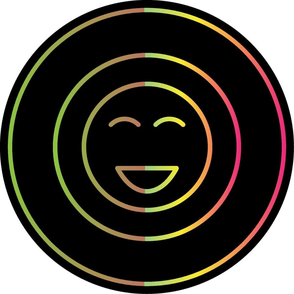 Happy Line Gradient Due Color Icon Design vector