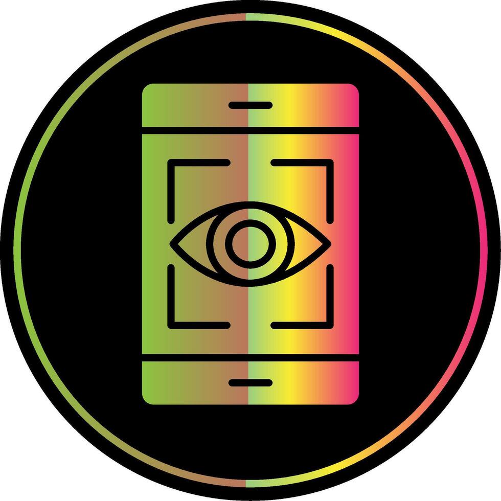 Eye Recognition Glyph Due Color Icon Design vector