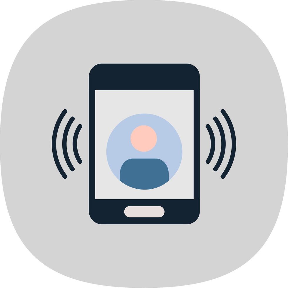 Call Flat Curve Icon Design vector