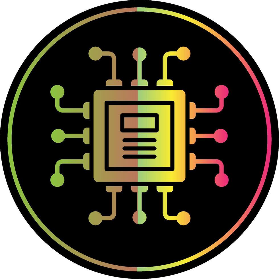 Chip Glyph Due Color Icon Design vector