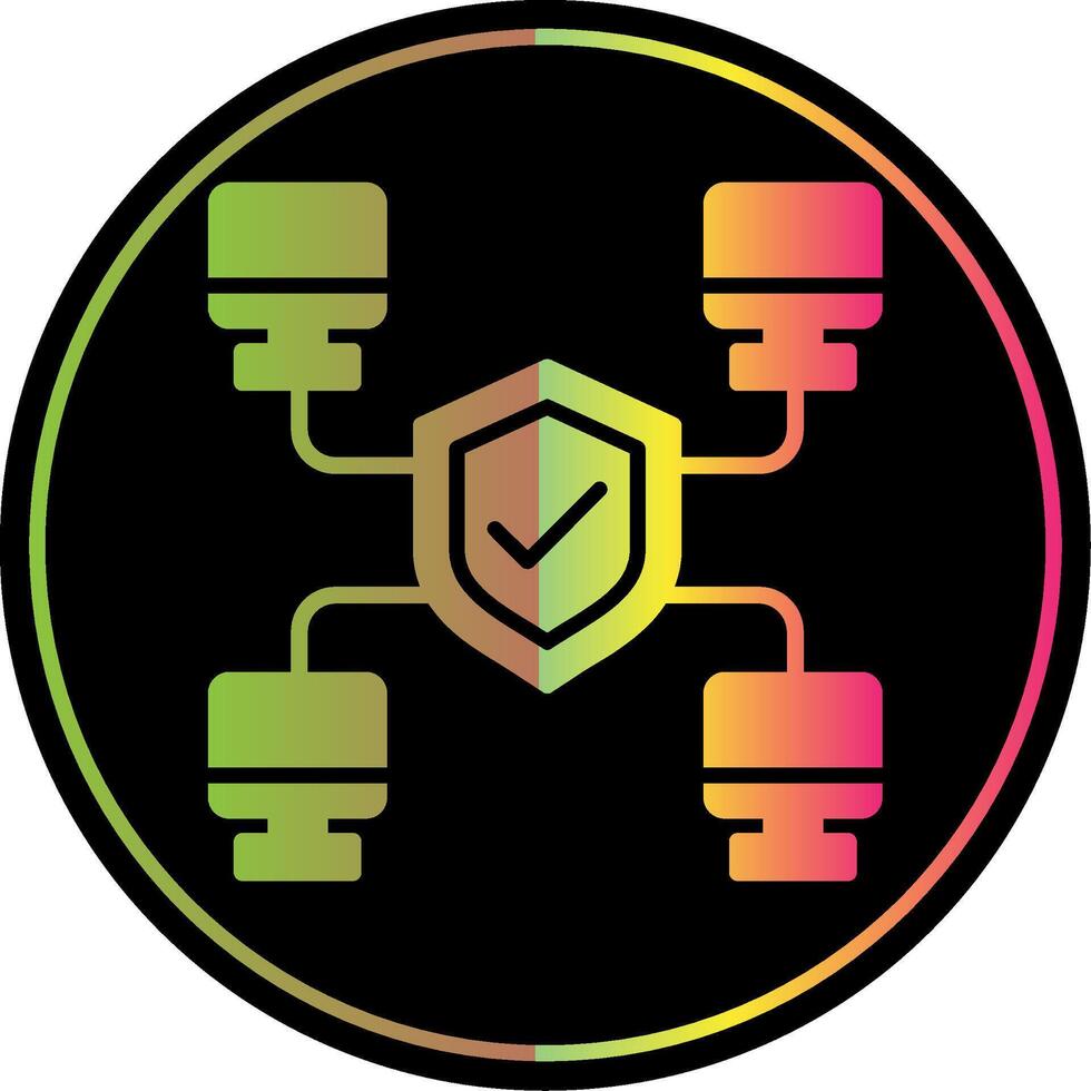 Network Glyph Due Color Icon Design vector