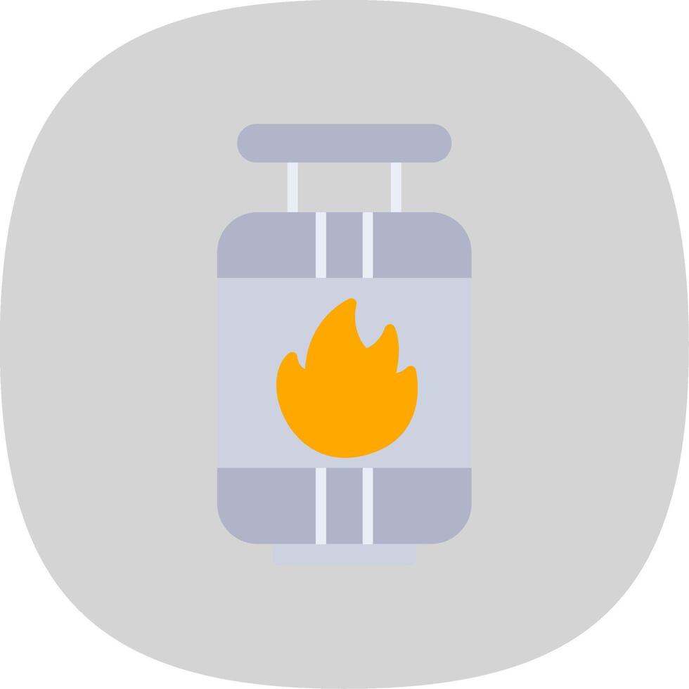 Gas Cylinder Flat Curve Icon Design vector