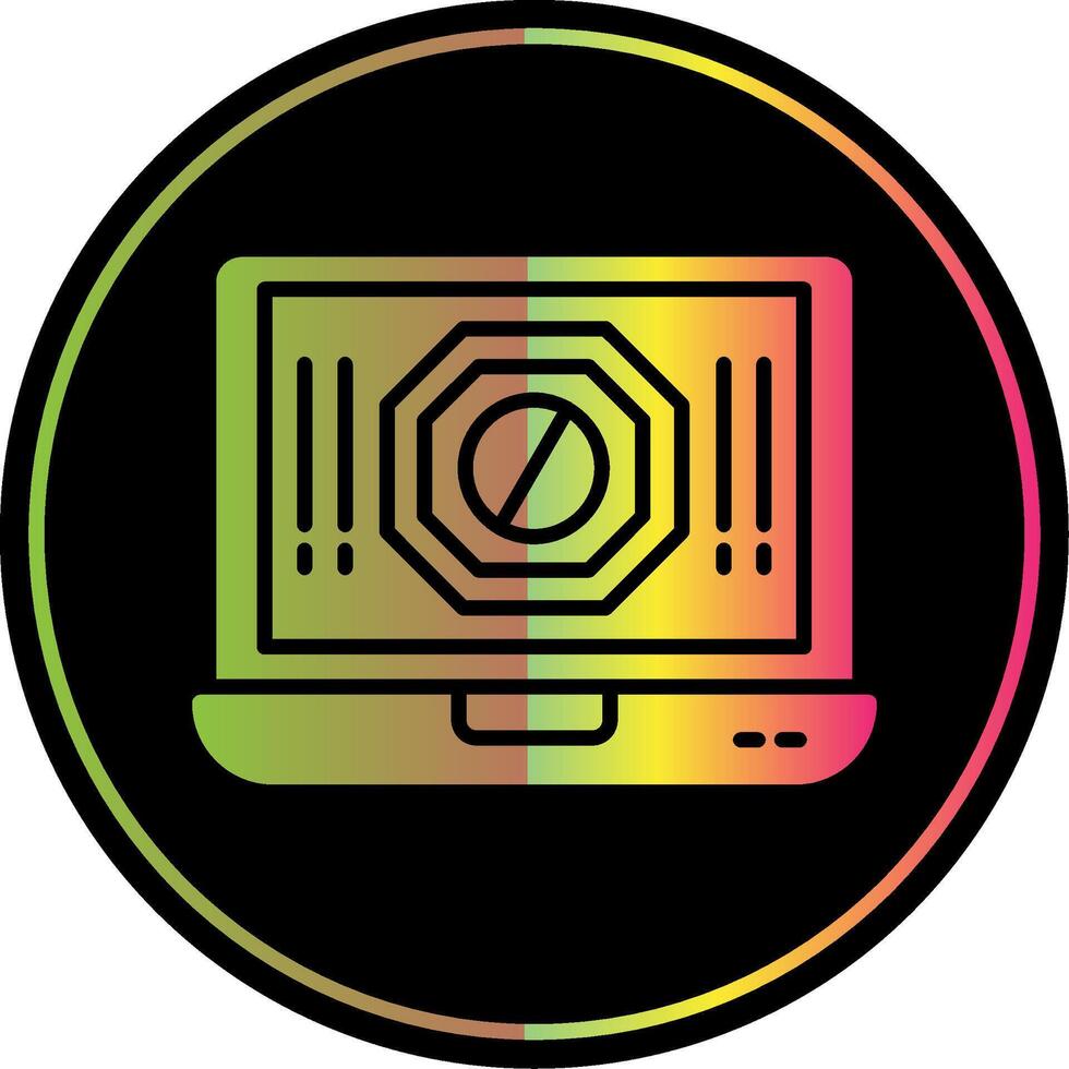 Ad Blocker Glyph Due Color Icon Design vector