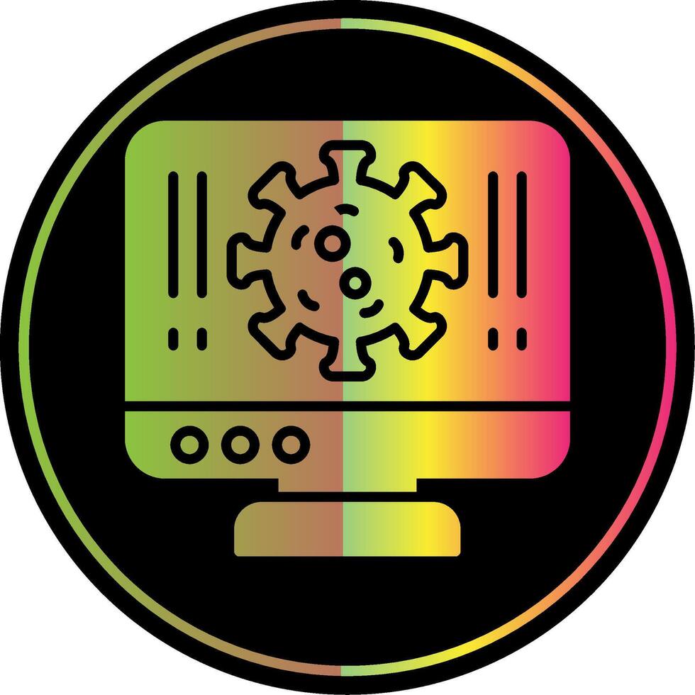 Virus Glyph Due Color Icon Design vector