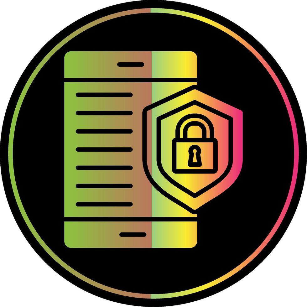 Mobile Security Glyph Due Color Icon Design vector