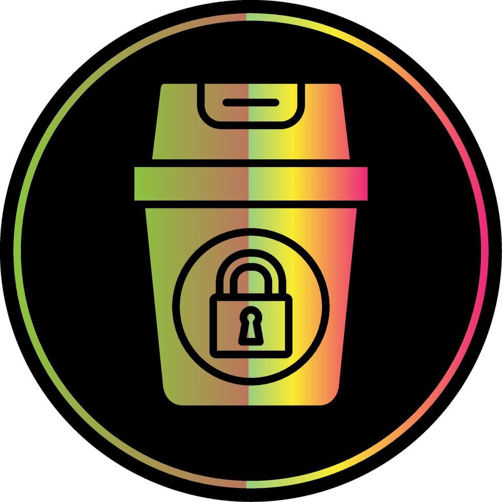 Recycle Bin Glyph Due Color Icon Design vector