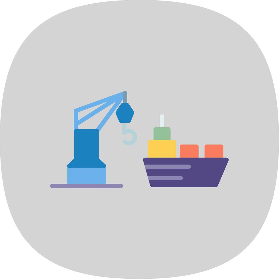 Harbor Flat Curve Icon Design vector