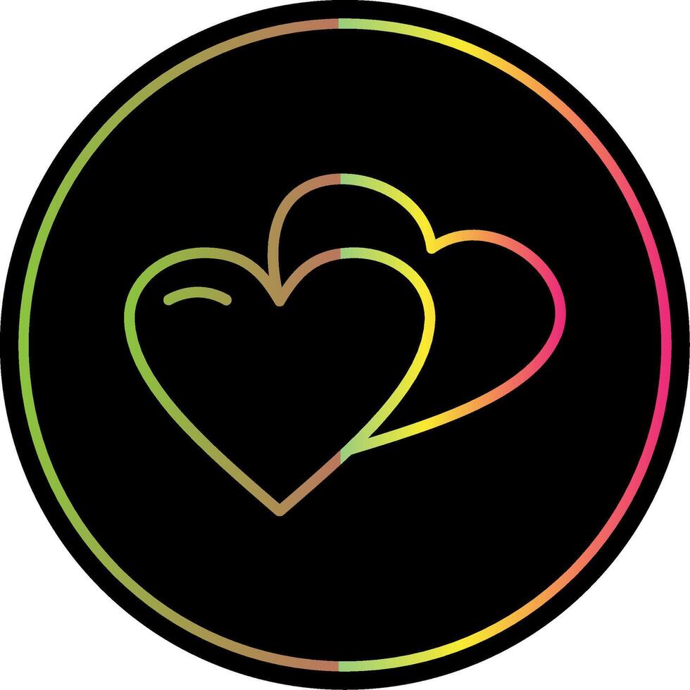 Hearts Line Gradient Due Color Icon Design vector