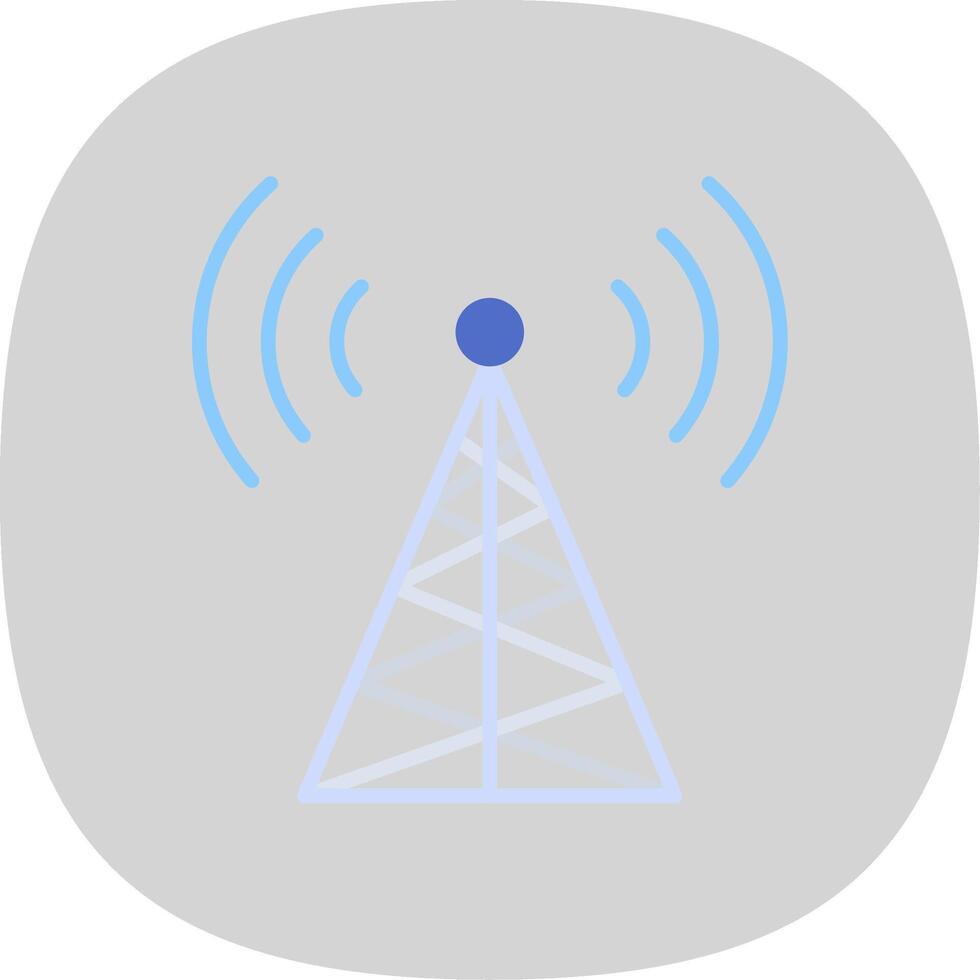 Radio Tower Flat Curve Icon Design vector