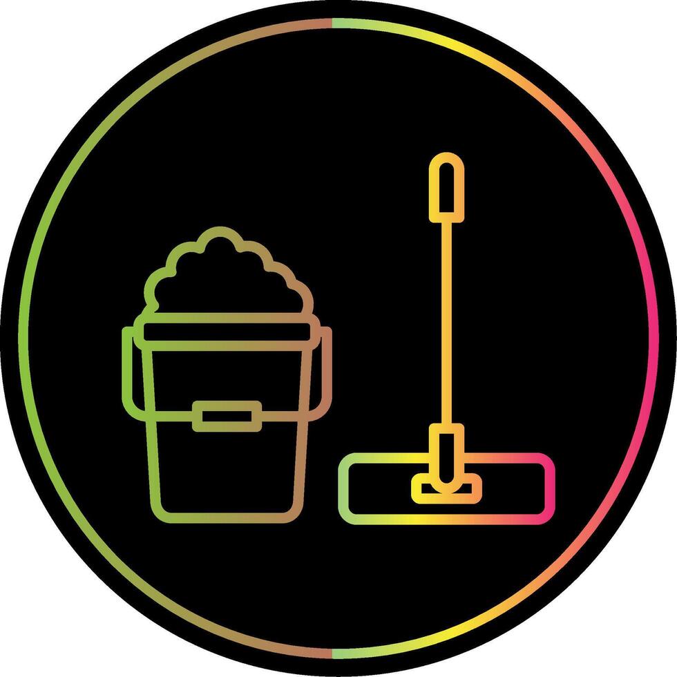 Mop Line Gradient Due Color Icon Design vector