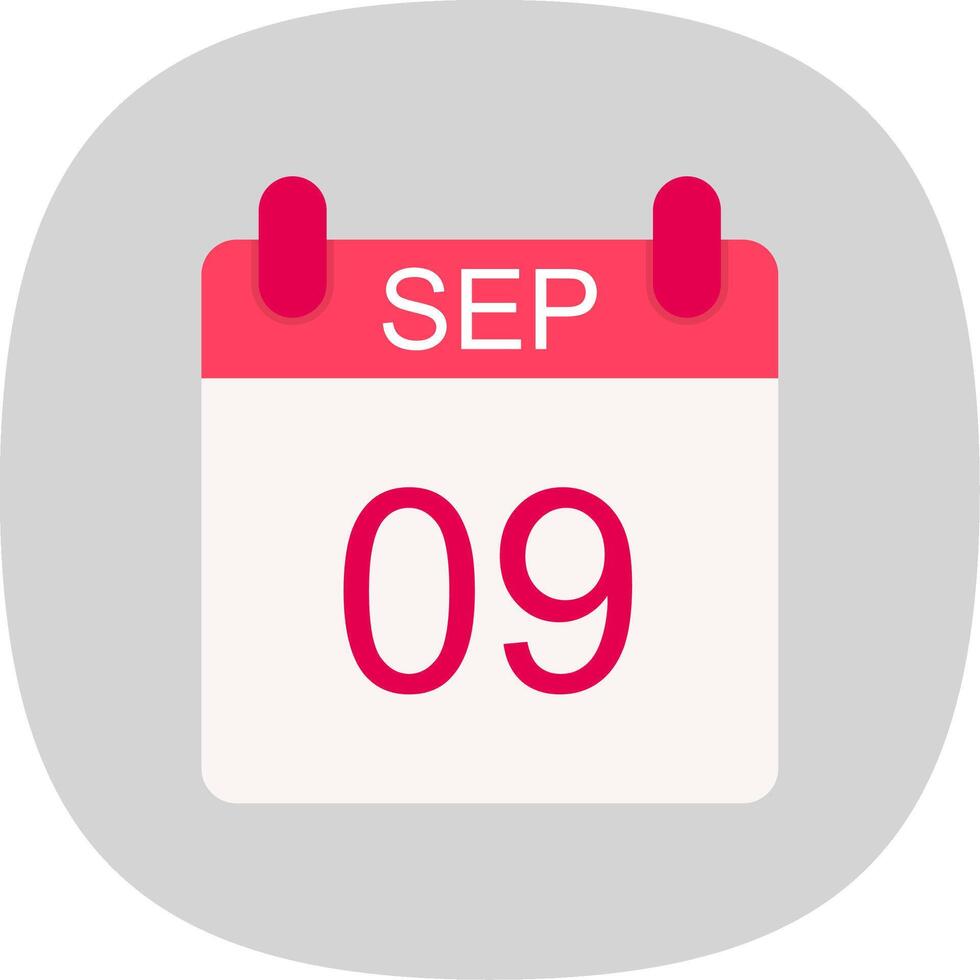 September Flat Curve Icon Design vector