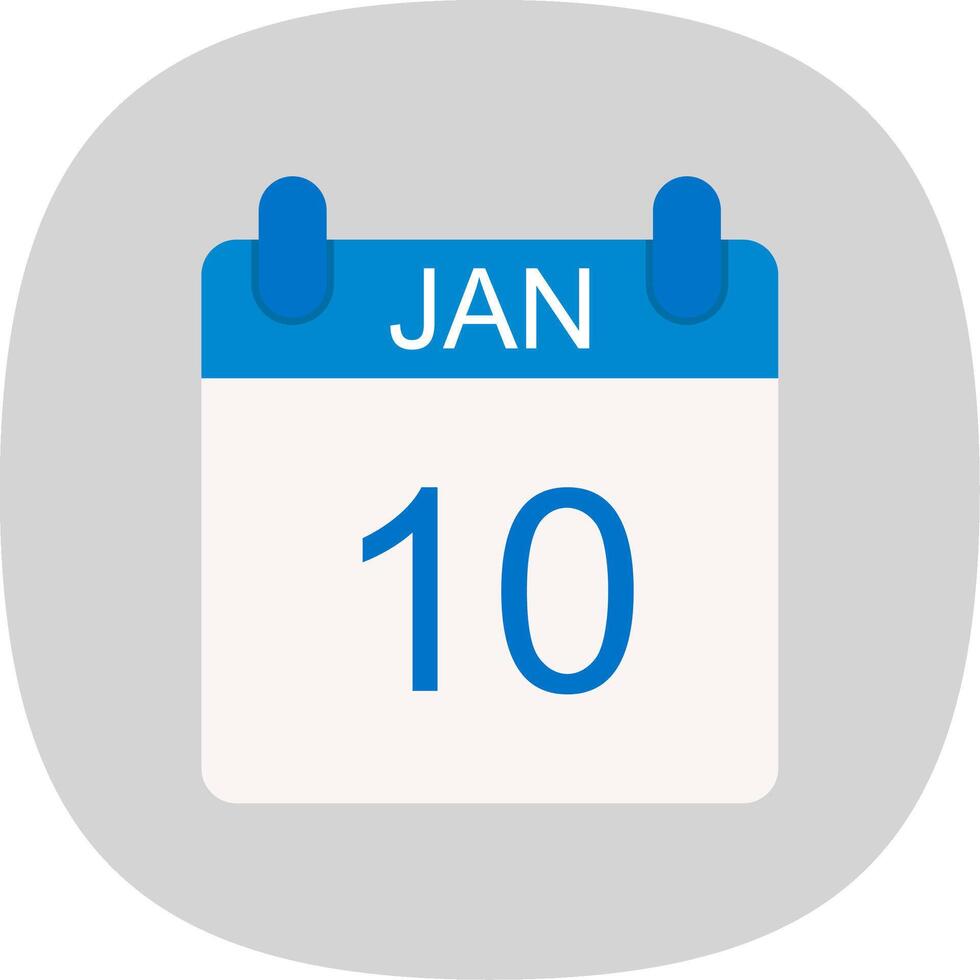 January Flat Curve Icon Design vector