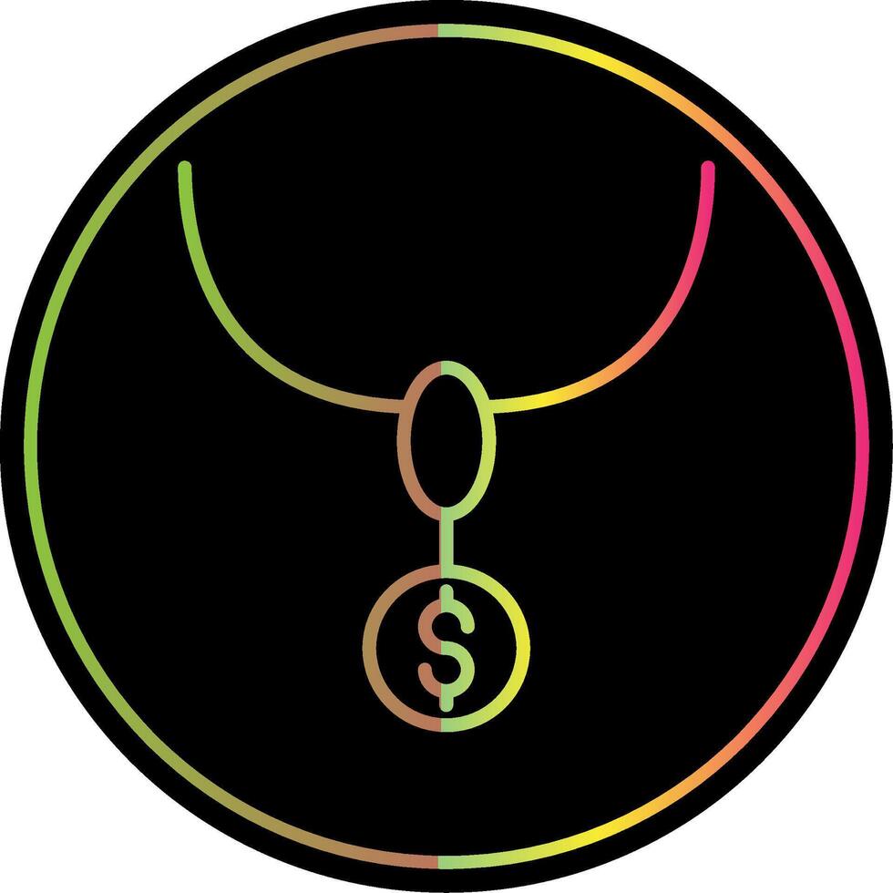 Necklace Line Gradient Due Color Icon Design vector