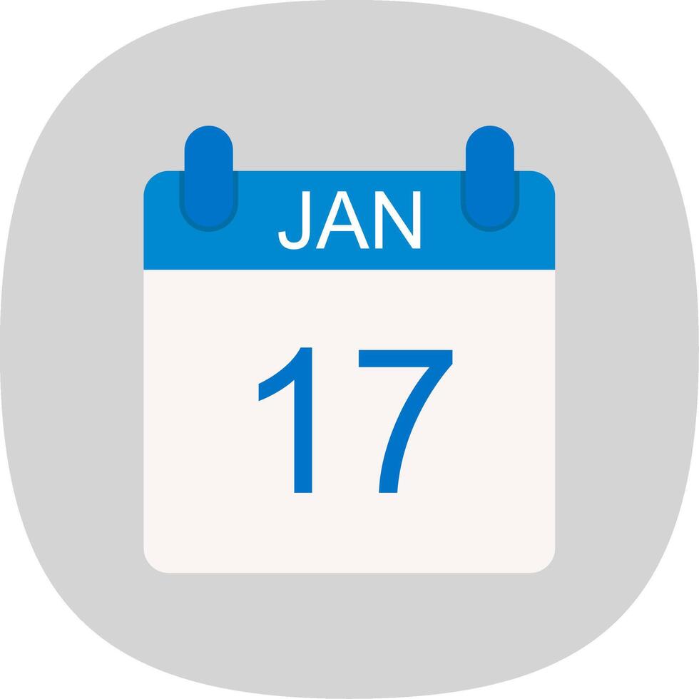 January Flat Curve Icon Design vector