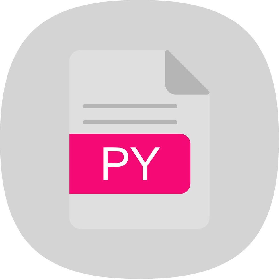 PY File Format Flat Curve Icon Design vector