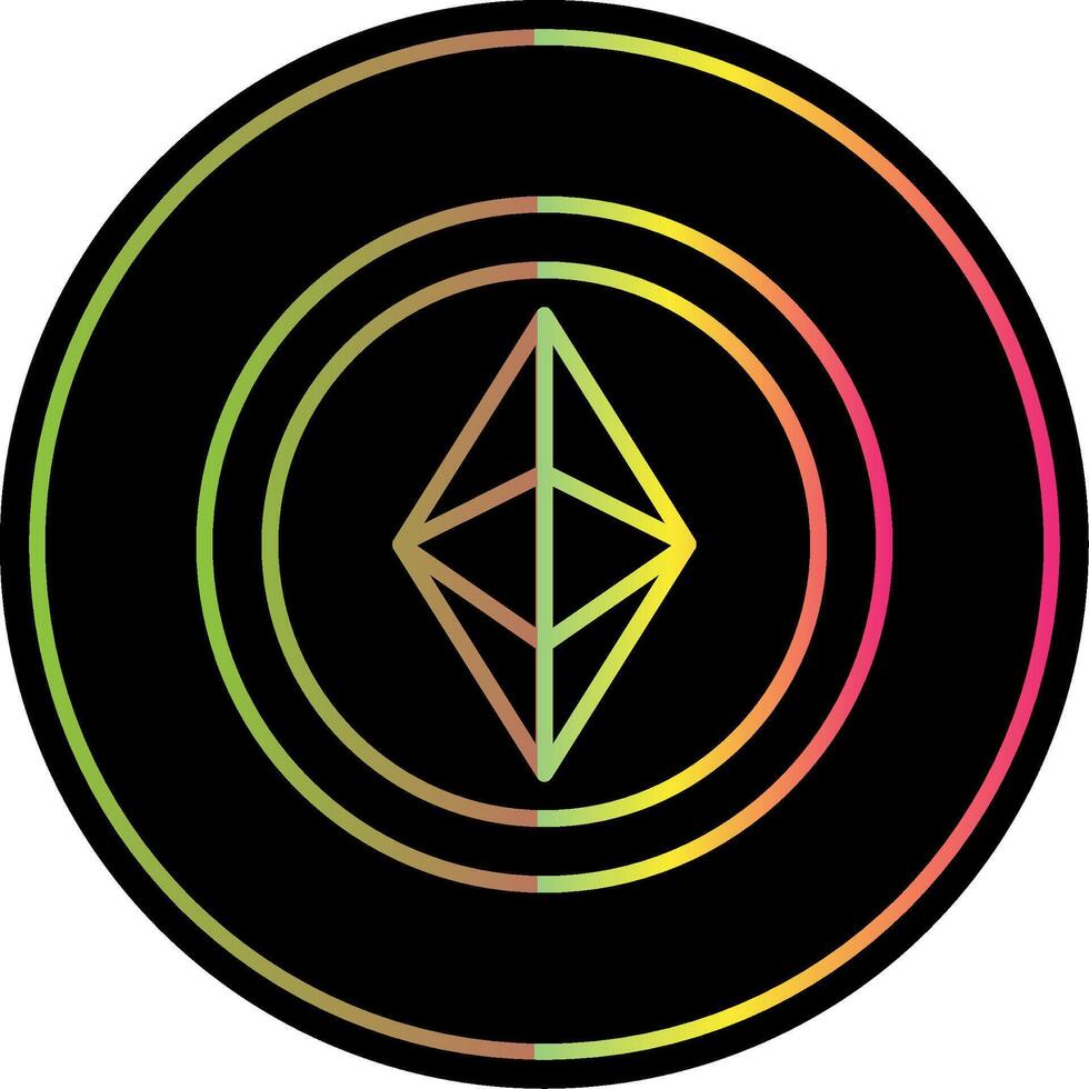 Ethereum Line Gradient Due Color Icon Design vector