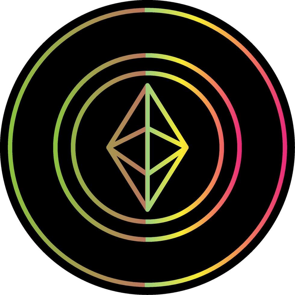 ethereum línea degradado debido color icono diseño vector