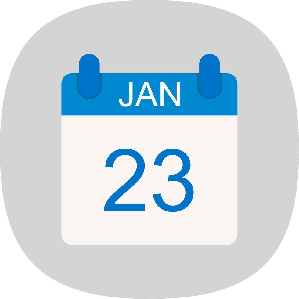 January Flat Curve Icon Design vector