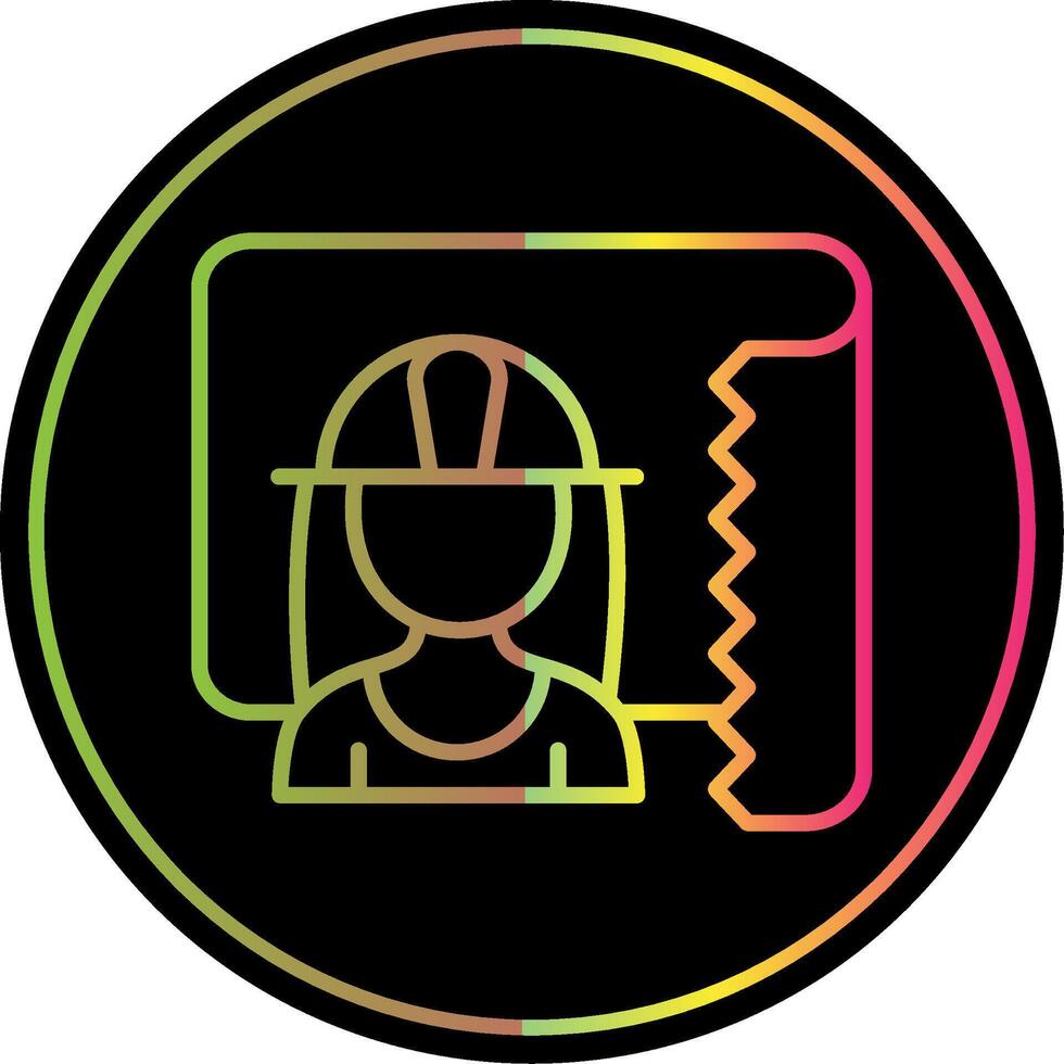 Architect Line Gradient Due Color Icon Design vector