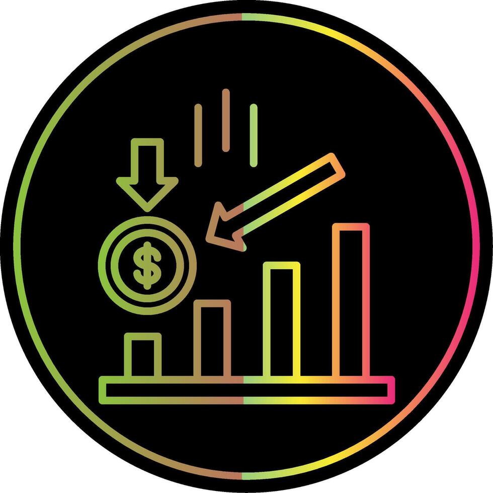 Losses Line Gradient Due Color Icon Design vector