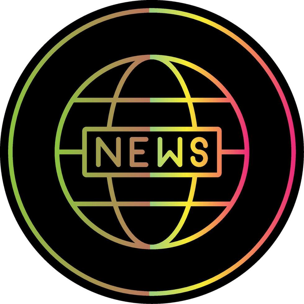 World News Line Gradient Due Color Icon Design vector