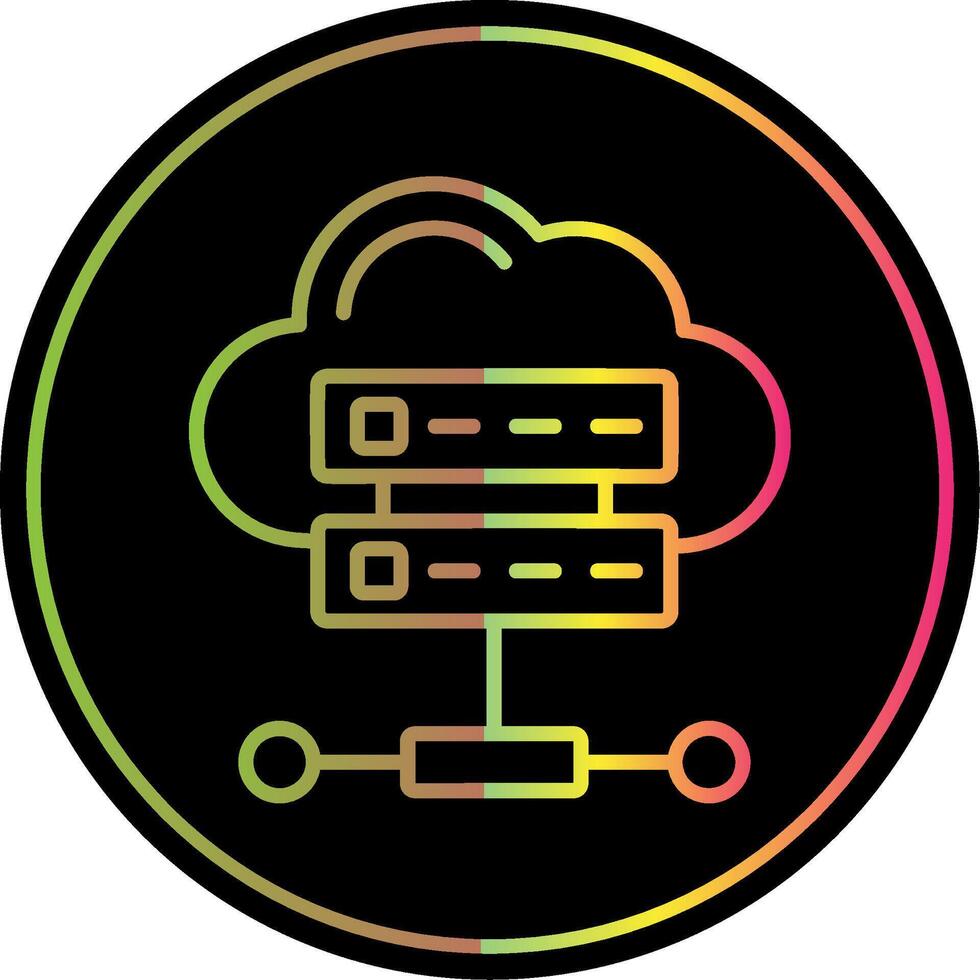 nube base de datos línea degradado debido color icono diseño vector