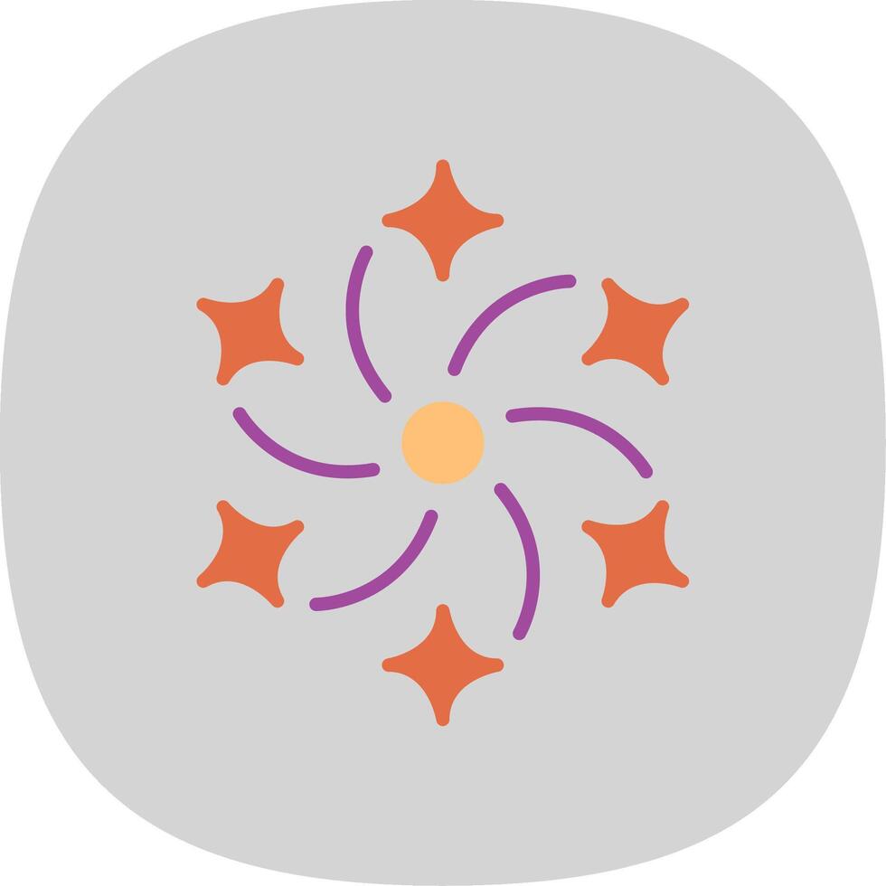 Firework Flat Curve Icon Design vector