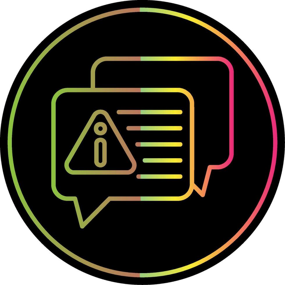 Error Message Line Gradient Due Color Icon Design vector