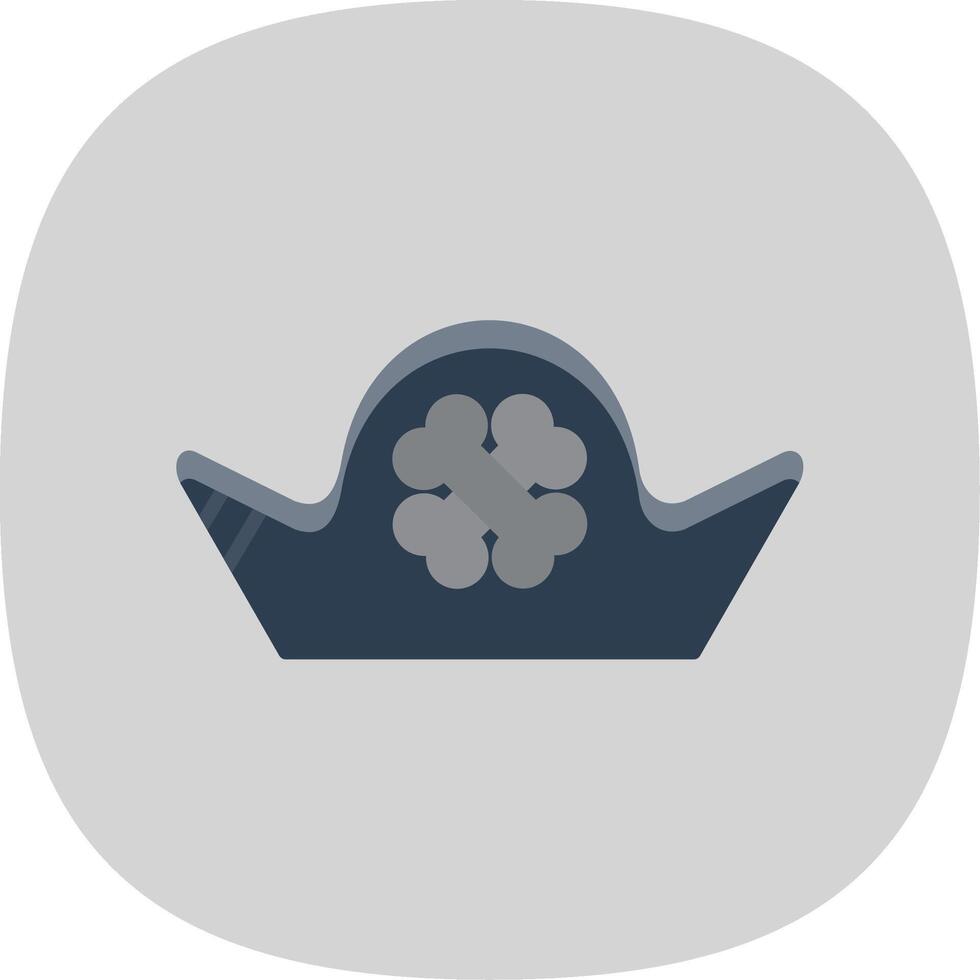 Pirate Hat Flat Curve Icon Design vector