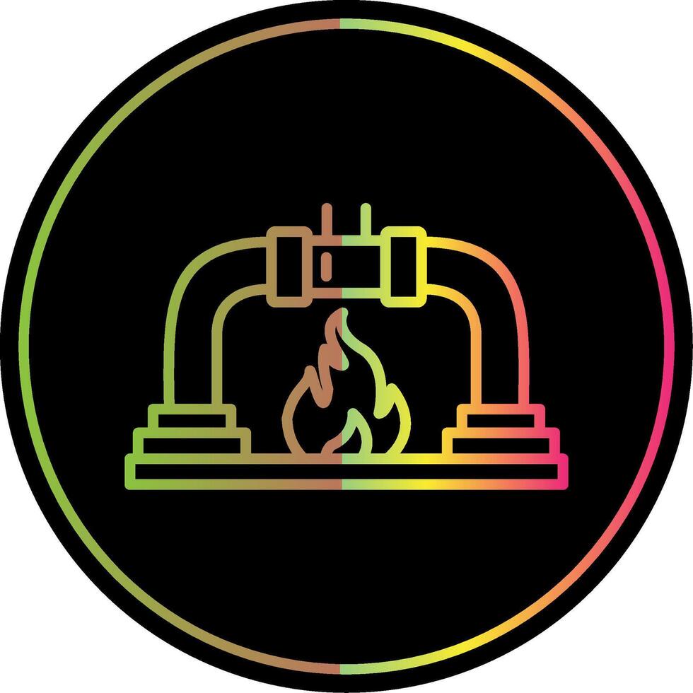 Gas PipeLine Circle Multi Circle Line Gradient Due Color Icon Design vector