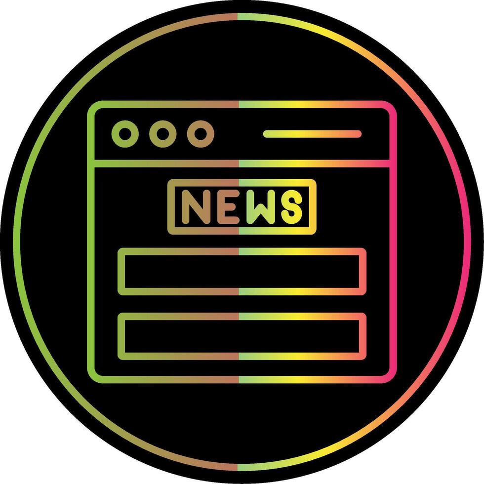 News Feed Line Gradient Due Color Icon Design vector