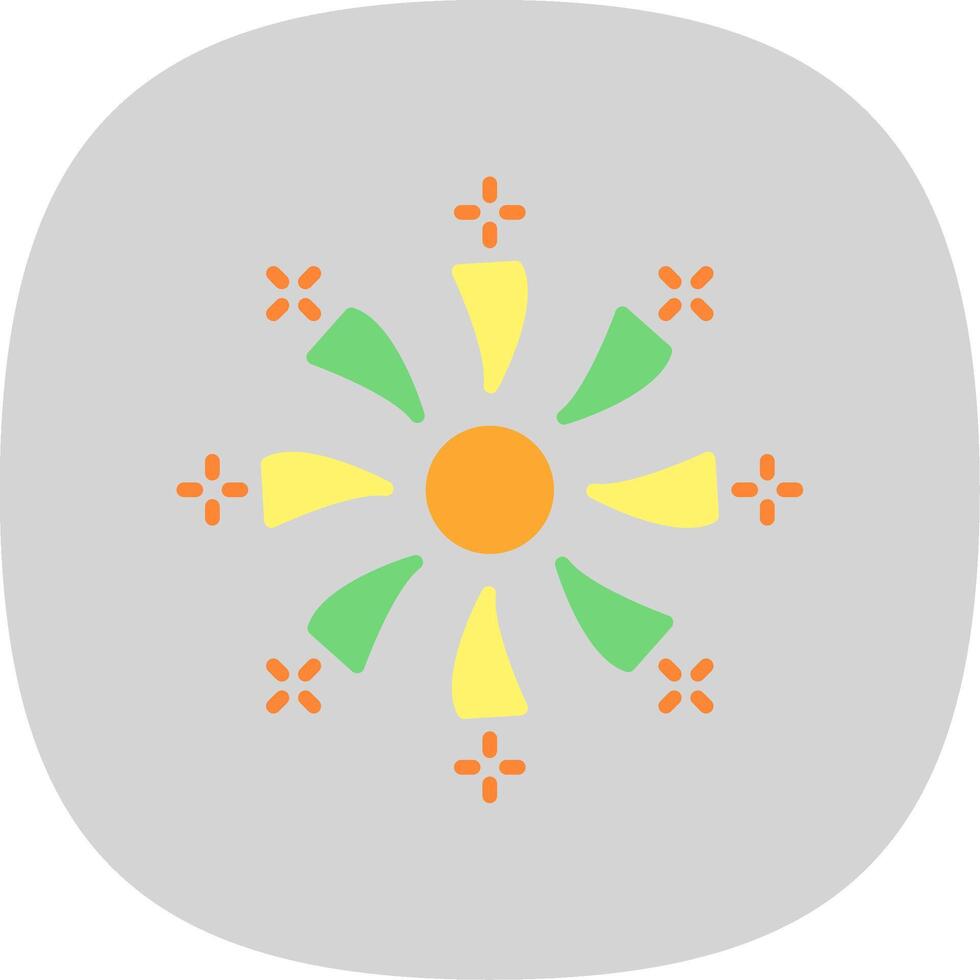 Firework Flat Curve Icon Design vector